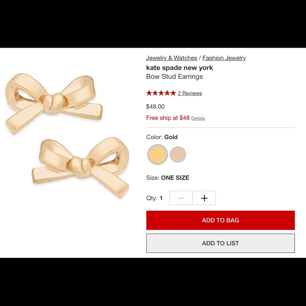 Kate Spade Bow Earrings